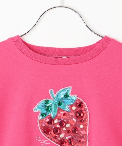 mezzo piano tシャツ Bigイチゴ袖フリル 半袖Tシャツ キッズ 子供服
