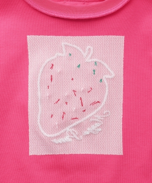 mezzo piano tシャツ Bigイチゴ袖フリル 半袖Tシャツ キッズ 子供服