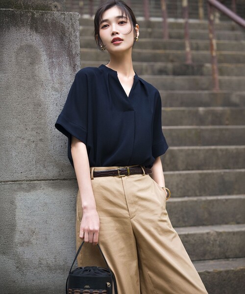 23区（ニジュウサンク） tシャツ 半袖 ストレッチジョーゼット