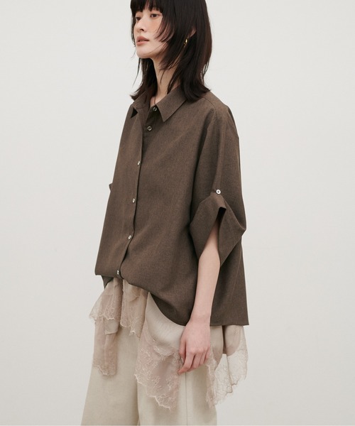 ブラウス シャツ 「LARUTA」3WAYハーフスリーブシャツ レディースの画像
