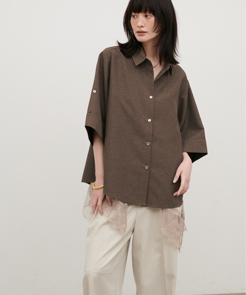 ブラウス シャツ 「LARUTA」3WAYハーフスリーブシャツ レディースの画像