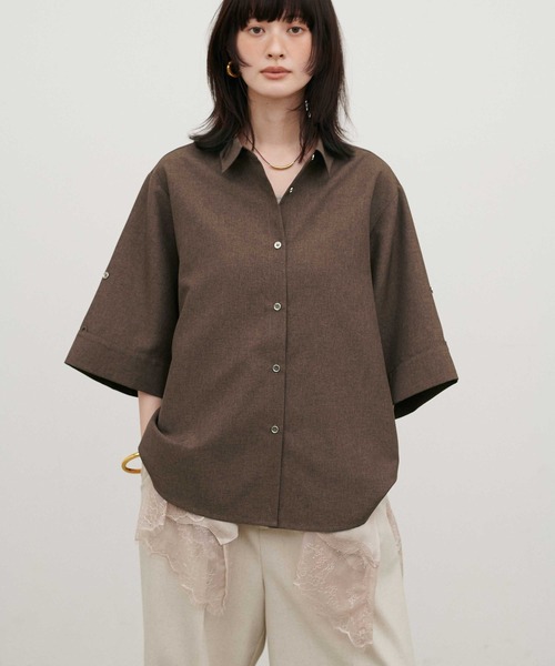 ブラウス シャツ 「LARUTA」3WAYハーフスリーブシャツ レディースの画像