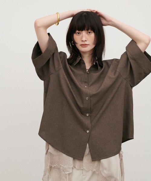ブラウス シャツ 「LARUTA」3WAYハーフスリーブシャツ レディースの画像