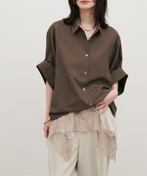ブラウス シャツ 「LARUTA」3WAYハーフスリーブシャツ レディースの画像