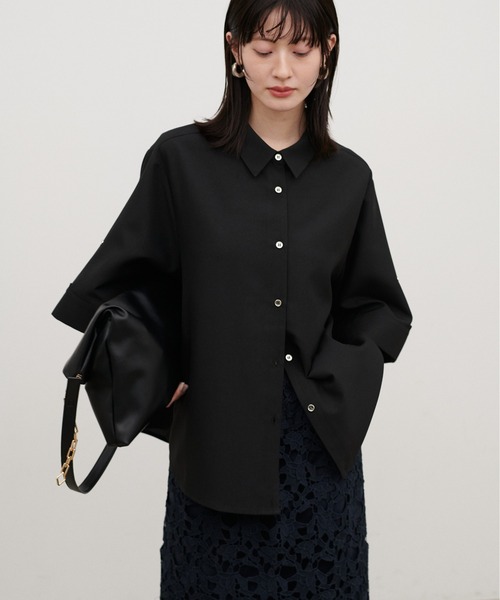 ブラウス シャツ 「LARUTA」3WAYハーフスリーブシャツ レディースの画像
