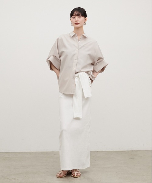 ブラウス シャツ 「LARUTA」3WAYハーフスリーブシャツ レディースの画像