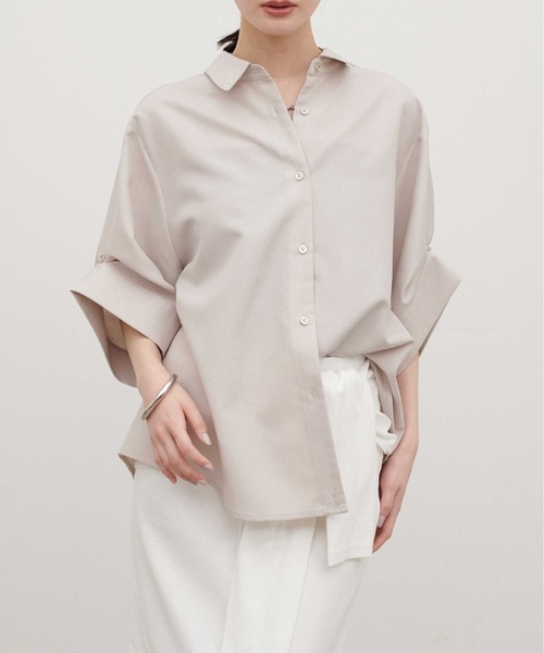 ブラウス シャツ 「LARUTA」3WAYハーフスリーブシャツ レディースの画像