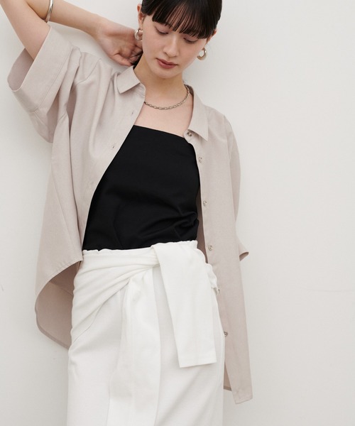 ブラウス シャツ 「LARUTA」3WAYハーフスリーブシャツ レディースの画像