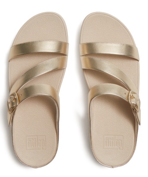fitflop ゴールド 厚底フラットサンダル FitFlop（フィットフロップ） サンダル SKINNY II レザー ゼット