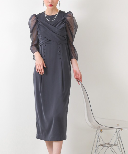 「Kana」 長袖ワンピース M グレー レディース