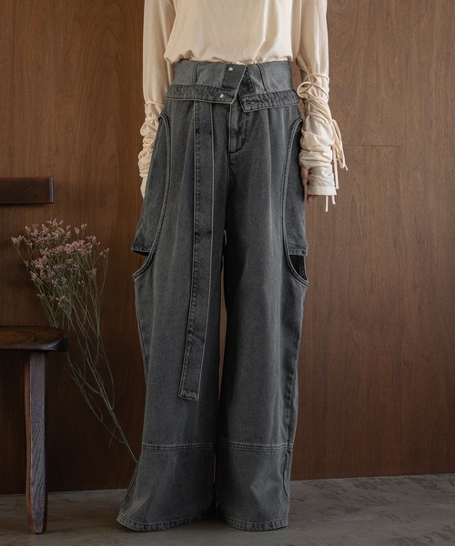 mideal（マイディール） デニムパンツ MEDIUM ブラック レディース