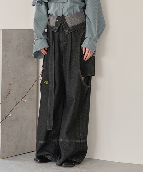 mideal（マイディール） デニムパンツ MEDIUM ブラック レディース