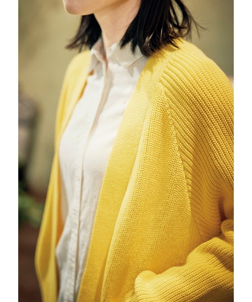 「Sunny clouds」 カーディガン LARGE イエロー レディース_画像7