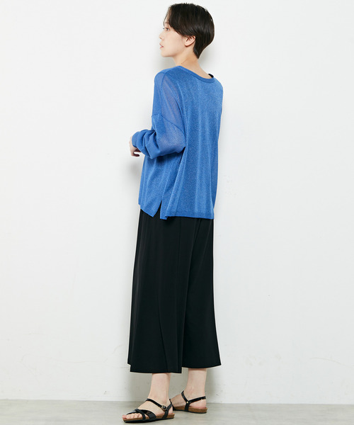 「MELROSE claire」 ニットカーディガン FREE ブルー レディース_画像2