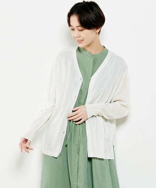 「MELROSE claire」 ニットカーディガン FREE ブルー レディース_画像5