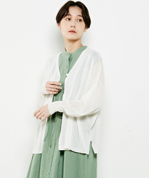 「MELROSE claire」 ニットカーディガン FREE ブルー レディース_画像6