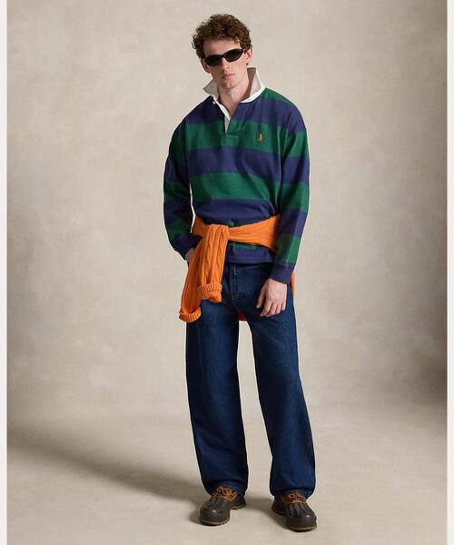 ポロ ラルフローレン ビッグフィット ストライプ ラグビー シャツ 裾ポニー S POLO RALPH LAUREN（ポロ・ラルフローレン） ラルフローレン ビッグ
