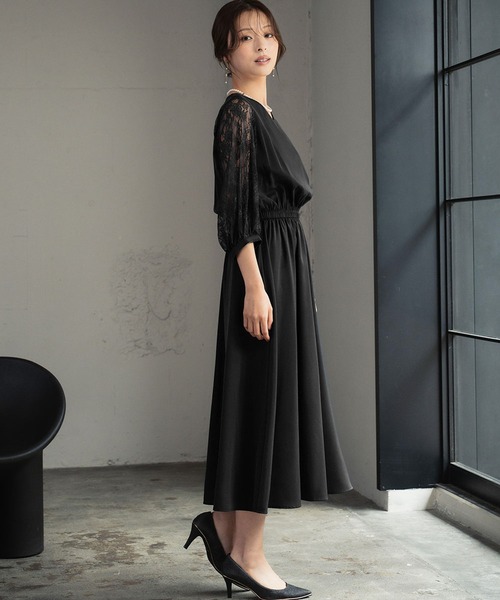 RiLi フラワーレースロングワンピース　ドレス　オケージョン　結婚式　披露宴 RiLi（リリ）の「フラワーレースロングドレス【RL】（ドレス）」 - WEAR