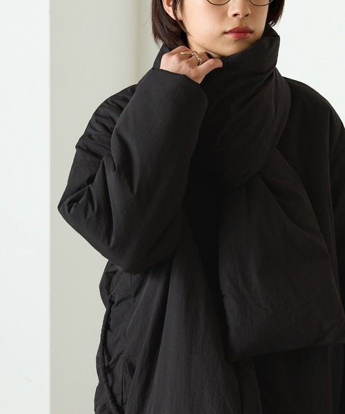 完売　新品タグ付き　forksy. ストール付き 中綿オーバーサイズロングコート forksy. ダウン ダウンジャケット 「forksy.」ストール付き