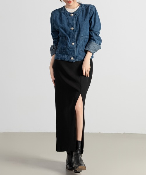 DAY CLOSET デニムジャケット gジャン レディース ノーカラー