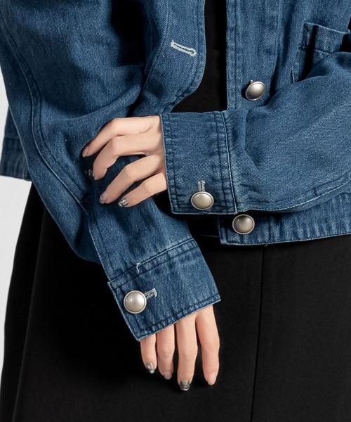 5 1/2 ノーカラー　デニムジャケット　38 NO COLLAR JEAN JACKET ／ ノーカラー デニムジャケット