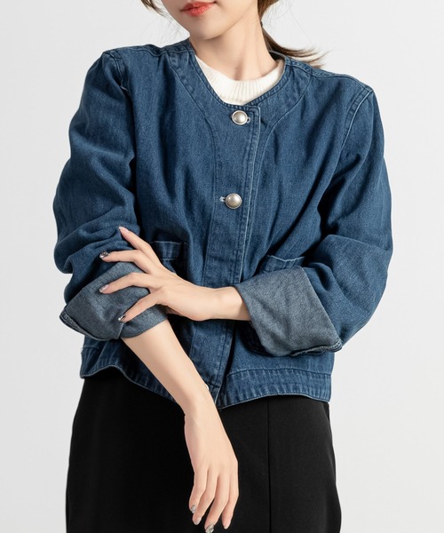 Diesel ディーゼル ノーカラーデニムジャケット Gジャン DAY CLOSET デニムジャケット gジャン レディース ノーカラー
