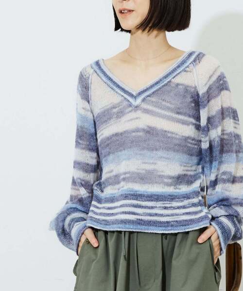 ニット セーター GRADATION SHEER KNIT レディース