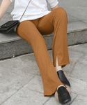 スラックス パンツ フレア レギンス サイドス...の詳細画像5