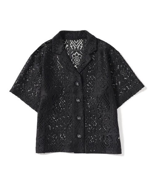 B：MING by BEAMS ブラウス シャツ レース 開襟 レディース