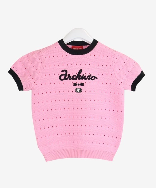 アルチビオ レディース 38 ニットT パフスリーブ トップス archivio tシャツ 「LADIES」パフスリーブ半袖ニット「2024年春