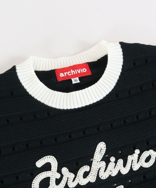 アルチビオ レディース 38 ニットT パフスリーブ トップス archivio tシャツ 「LADIES」パフスリーブ半袖ニット「2024年春