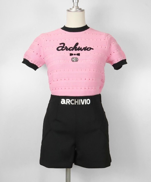 アルチビオ レディース 38 ニットT パフスリーブ トップス archivio tシャツ 「LADIES」パフスリーブ半袖ニット「2024年春