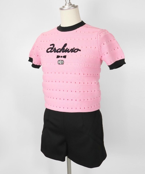 アルチビオ レディース 38 ニットT パフスリーブ トップス archivio tシャツ 「LADIES」パフスリーブ半袖ニット「2024年春