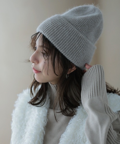 Little＆More ニット帽 ニットキャップ ニット帽 ウサギファー