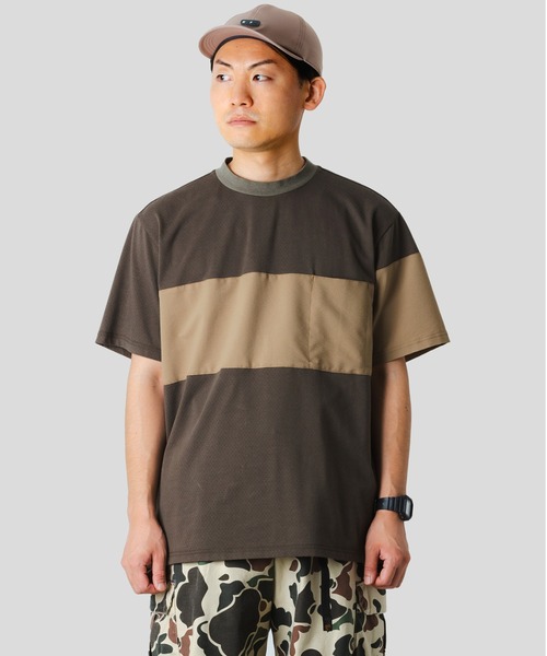 narifuri ナリフリ　6部丈　メッシュ　Tシャツ　パネル切り替え narifuri ナリフリ 6部丈 メッシュ Tシャツ パネル切り替え