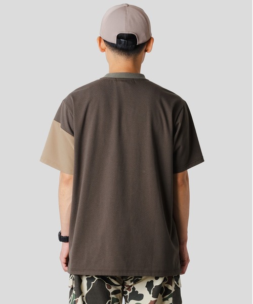 narifuri ナリフリ　6部丈　メッシュ　Tシャツ　パネル切り替え narifuri tシャツ マルチテックメッシュ切替Tシャツ メンズ