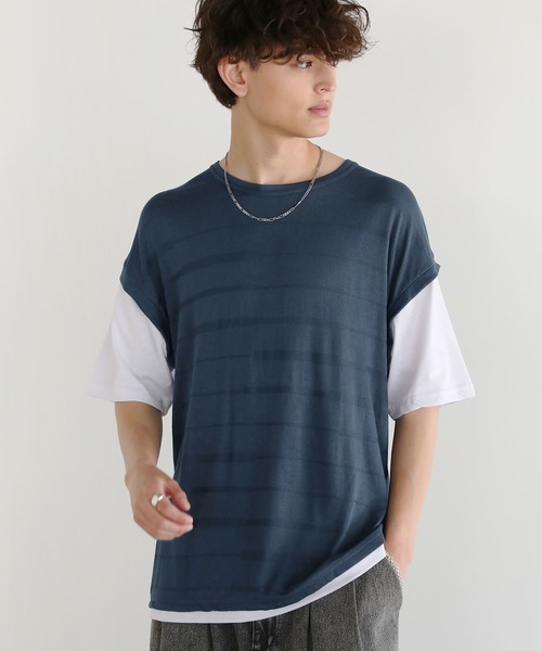 ASTRONOMY tシャツ Buyer's Select/TRランダムボーダージャガード半袖