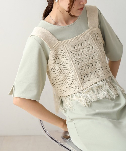 BAB ワンピース 「S・Mサイズ展開あり」フリンジビスチェ＋