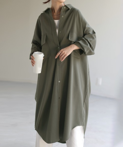 ブラウス シャツ ゆるりロングシャツ レディース