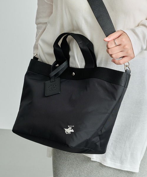 POLO CLUBナイロン 通勤通学マザートートバック黒 BEVERLY HILLS POLO 