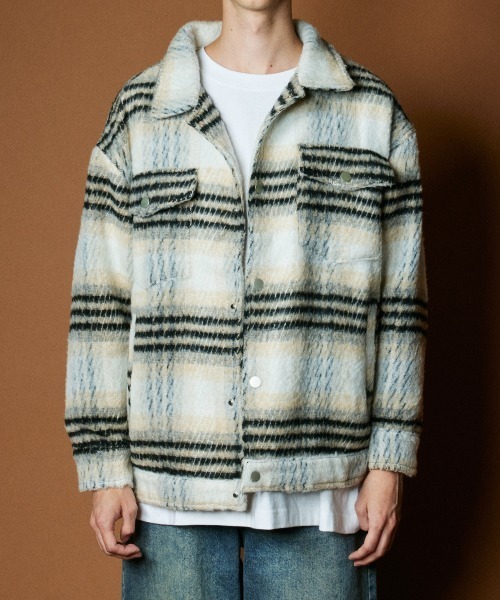 rehacer（レアセル） コート ジャケット R. : Shaggy Check Jacket