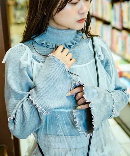 kutir ニット セーター 「クティールとレトロ」フレアスリーブ kutir ニット セーター 「クティールとレトロ」フレアスリーブ