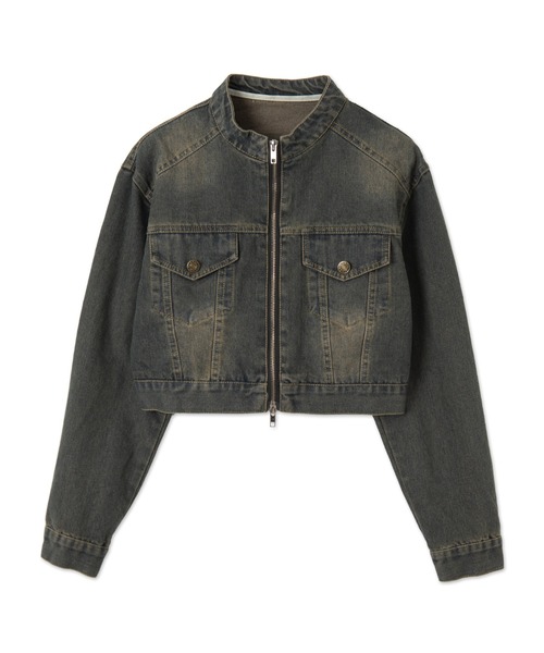 dispark デニムジャケット gジャン DISPARK/Wジップクロップドバイカー