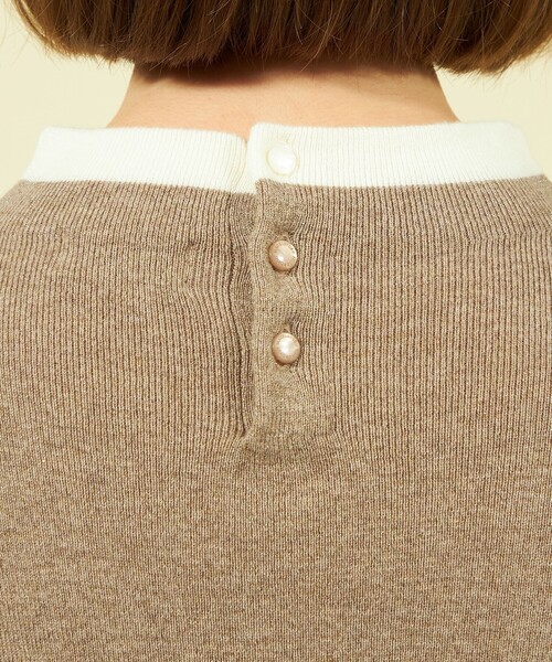 Cleric Collar Knit ロングスリーブニット 茶色 ブラウン MACKINTOSH PHILOSOPHY ニット セーター Cleric Collar Knit