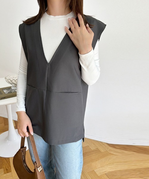 ベスト ジレ Vネック前開きベスト レディース 楽天市場】ベスト レディース ジレ Vネック 前開き ジレベスト