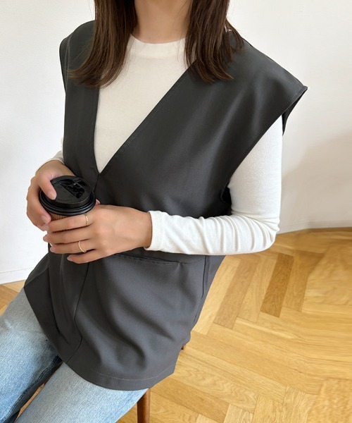 ベスト ジレ Vネックプルオーバーベスト レディース : ZOZOTOWN Yahoo