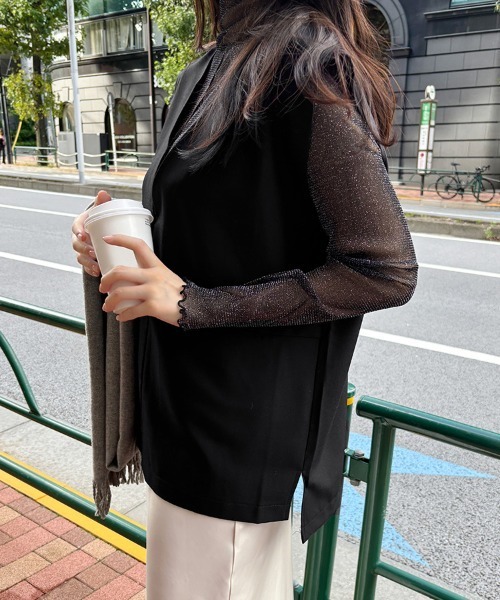 【新品未使用】定価10.5万円Vince.ブラック ノーカラーベストジレ ベスト ジレ Vネックプルオーバーベスト レディース : ZOZOTOWN Yahoo