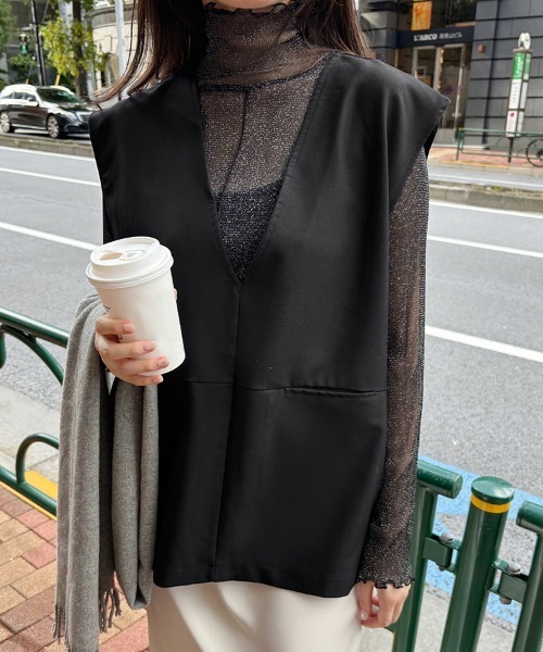 ベスト ジレ Vネックプルオーバーベスト レディース : ZOZOTOWN Yahoo