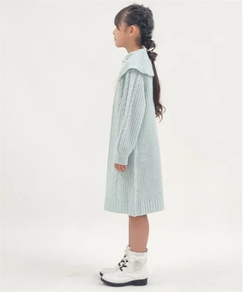 女の子ワンピース axes femme ワンピース W編み上げニットワンピース キッズ 子供