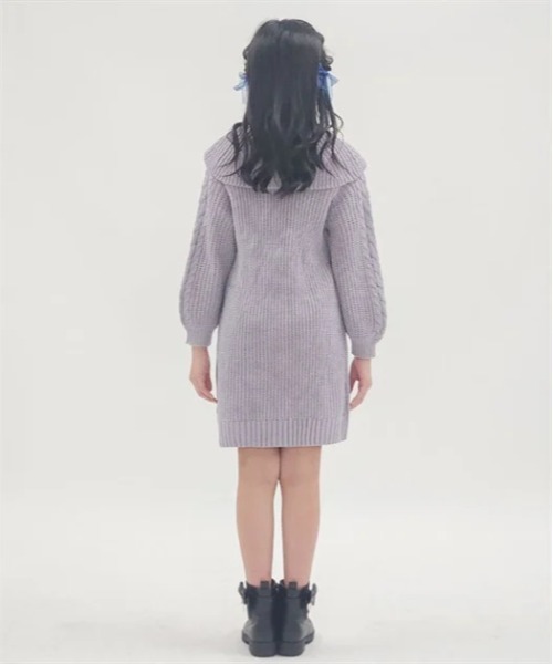 女の子ワンピース axes femme ワンピース W編み上げニットワンピース キッズ 子供